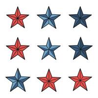 Nine-Star Icons Set Perfect for Rating Systems vector