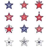 Nine-Star Icons Set for Rating System Applications vector
