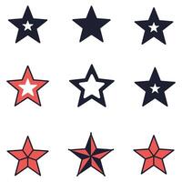 Nine Star Icons Set for Classic Design Projects vector