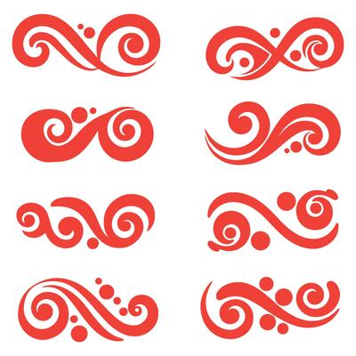Delicate read swirl Flourishes for Special Occasion Designs