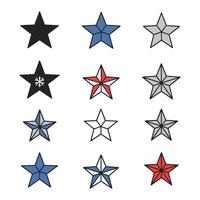 Nine Star Icons Set for Awards and Recognition vector