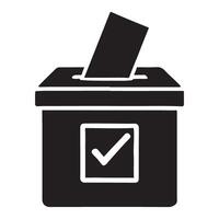 Ballot Box with Check Mark Silhouette Illustration vector