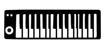 Simple Silhouette Illustration of a Keyboard Instrument vector