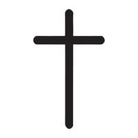 Simple Cross Silhouette Illustration for Religious Design vector