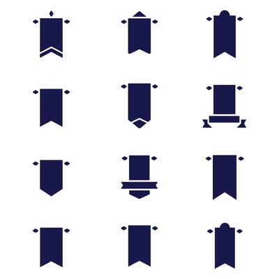 Elegant Glory Banner Icons for Branding and Retro Styling