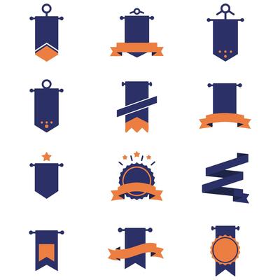 Elegant and Creative Glory Banner Icons for Vintage Logos