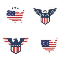 Perfect for Projects USA Flag Inspired Shield Vectors set