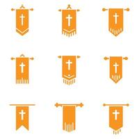 Elegant and Retro Glory Banner Icons for Creative Projects vector