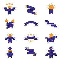 Retro Styled Glory Banner Icons for Creative Branding Projects vector