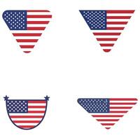 American Flag Vectors Set with Varied Patriotic Styles