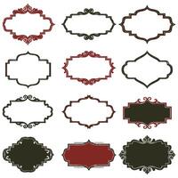 Vintage Frame Shape Vectors Set with Decorative Designs
