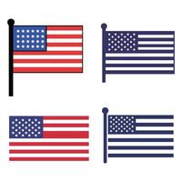 American Flag Art Collection with Diverse Styles and Shapes vector
