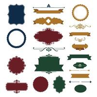 Diverse Vintage Frame set Shapes Perfect for Retro Themes vector