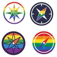 Stunning Pride Compass Set Art Set for Inclusive Themes vector
