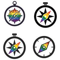 Rainbow Pride Compass Vectors Symbolizing Direction and Inclusivity
