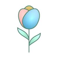 easter eggs shape flower design isolated on white background vector