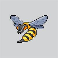 Pixel art illustration Hornet Bee. Pixelated Hornet Wasp. Hornet Wasp Bee Bug Insect Insect Icon pixelated for the pixel art game and icon for website and game. old school retro. vector