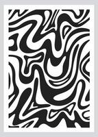 Psychedelic black and white abstract art vector