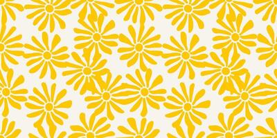 Yellow flower pattern background. vector