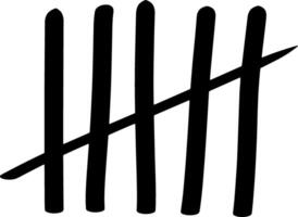 Doodle tally mark count icon Stick stencil vector