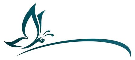 A symbol of the blue flying butterfly. vector