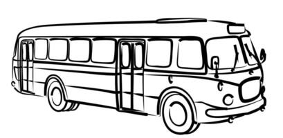 Sketch of the retro bus. vector