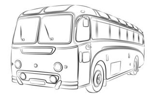 The Sketch of the old bus. vector