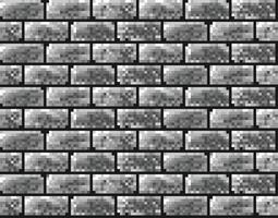 The seamless gray pixel background with brick. vector