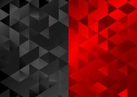 Red black low poly triangles mosaic background vector