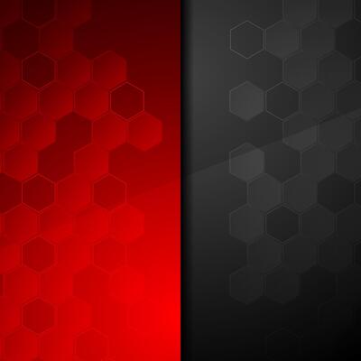 Contrast red black geometric hexagons background