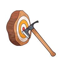 illustration of ax on a dart board vector