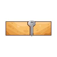 screws embedded in the wood vector