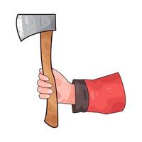 an axe is in hand vector