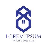 Simple Minimalist Eight House Symbol for Real Estate Property Trading Investment Icon Logo Design vector