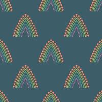 Seamless pattern with rainbow doodle for decorative print, wrapping paper, greeting cards, wallpaper and fabric vector