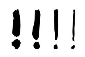 Hand drawn ink exclamation mark illustration in sketch style. Elements for design vector