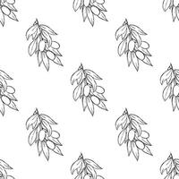 Seamless pattern with olive branches for decorative print, wrapping paper, greeting cards, wallpaper and fabric vector