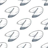 Seamless pattern with fortune cookies for decorative print, wrapping paper, greeting cards, wallpaper and fabric vector