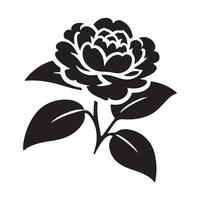 Stylized Camelia Flower Silhouette Design vector