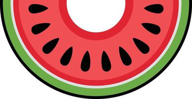 Sweet Watermelon Piece Isolated on White Background vector
