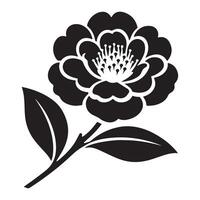 Silhouette of Camelia Flower illustration vector