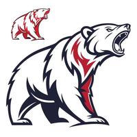 a bear with its mouth open and its teeth showing vector