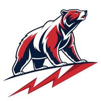 a bear with lightning bolt on its back vector