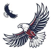 eagle flying with wings spread out, with the words vector