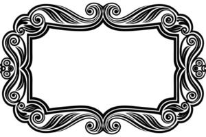 a black and white ornate frame with swirls vector