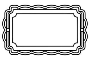 a black and white drawing of a frame with a border vector