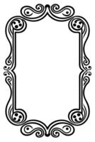 a black and white ornate frame with swirls vector