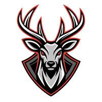 the head of a deer with horns on it vector