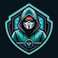a logo for a team with a hooded man vector