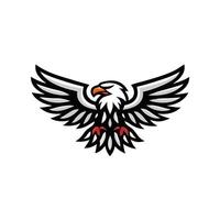 an eagle with wings spread out on a white background vector